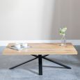 Ezra Oak Coffee Table with Black Spider Legs