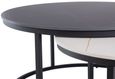 Ferrante White and Black Sintered Stone Round Coffee Table - Set of 2