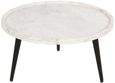 Fluted White Marble Round Coffee Table