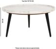 Fluted White Marble Round Coffee Table