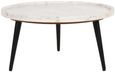 Fluted White Marble Round Coffee Table