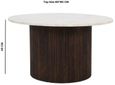 Fluted White Marble Top Round Coffee Table