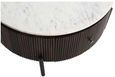 Fluted White Marble Top Storage Round Coffee Table