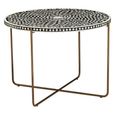 Fusion Coffee Table - Round - Black Bone Inlay
