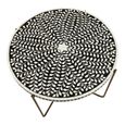 Fusion Coffee Table - Round - Black Bone Inlay