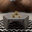 Fusion Coffee Table - Hexagonal - Striped Bone Inlay