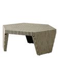 Fusion Coffee Table - Hexagonal - Striped Bone Inlay