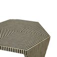 Fusion Coffee Table - Hexagonal - Striped Bone Inlay