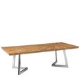 Gabar Coffee Table - Natural Bamboo Wood with Silver Metal