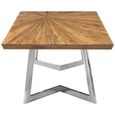 Gabar Coffee Table - Natural Bamboo Wood with Silver Metal