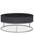 Genoa Coffee Table - Round - Fluted Grey High Gloss
