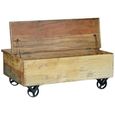 Gerber Coffee Table - Recycled Wood - Cart Style