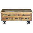 Gerber Coffee Table - Recycled Wood - Cart Style