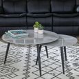 Glade Grey Round Ceramic Coffee Table (Set of 2)