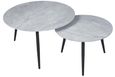 Glade Grey Round Ceramic Coffee Table (Set of 2)