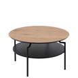 Goldington Coffee Table - Round - Oak and Black