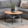 Goldington Coffee Table - Round - Oak and Black