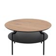 Goldington Coffee Table - Round - Oak and Black