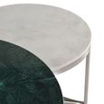 Handajega Coffee Table - White and Green Marble - Round - Set of 2