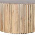 Hanover Ribbed Carved Mango Wood Round Coffee Table