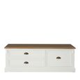 Hardwick Coffee Table - White Wood - 3 Drawer - Low