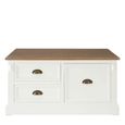 Hardwick Coffee Table - Square - White Wood - 6 Drawer