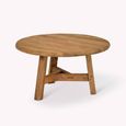 Hawthorne Outdoor Round Coffee Table Large Natural Teak Wood