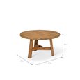 Hawthorne Outdoor Round Coffee Table Large Natural Teak Wood