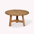 Hawthorne Outdoor Round Coffee Table Large Natural Teak Wood