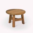 Hawthorne Outdoor Round Coffee Table Small Natural Teak Wood