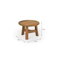 Hawthorne Outdoor Round Coffee Table Small Natural Teak Wood