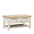 Hayley Coffee Table - 2 Drawer - Oak and White
