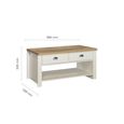 Highgate Coffee Table - 2 Drawer - Cream Painted