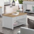 Highgate Coffee Table - 2 Drawer - Grey Painted