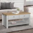 Highgate Coffee Table - 2 Drawer - Grey Painted