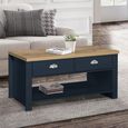 Highgate Coffee Table - 2 Drawer - Navy Blue Painted