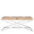 Holland Coffee Table - Oak and Silver Metal