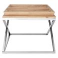 Holland Coffee Table - Oak and Silver Metal