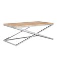 Holland Coffee Table - Oak and Silver Metal