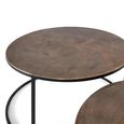 Ilboru Coffee Table - Copper - Round - Set of 2