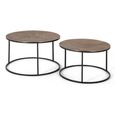 Ilboru Coffee Table - Copper - Round - Set of 2