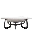 Imperia Coffee Table - 2 Tier - Triangular - Large - Grey Ceramic
