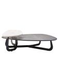 Imperia Coffee Table - 2 Tier - Triangular - Large - Grey Ceramic
