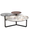 Imperia Coffee Table - 3 Tier - Round - Grey Ceramic