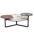 Imperia Coffee Table - 3 Tier - Round - Grey Ceramic