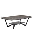 Imperia Coffee Table - Grey Ceramic - with Shelf