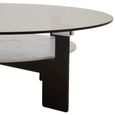 Imperia Coffee Table - Grey Glass - Round - Large - with Shelf
