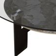 Imperia Coffee Table - Grey Glass - Round - Large - with Shelf