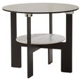 Imperia Coffee Table - Grey Glass - Round - Small - with Shelf