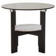 Imperia Coffee Table - Grey Glass - Round - Small - with Shelf